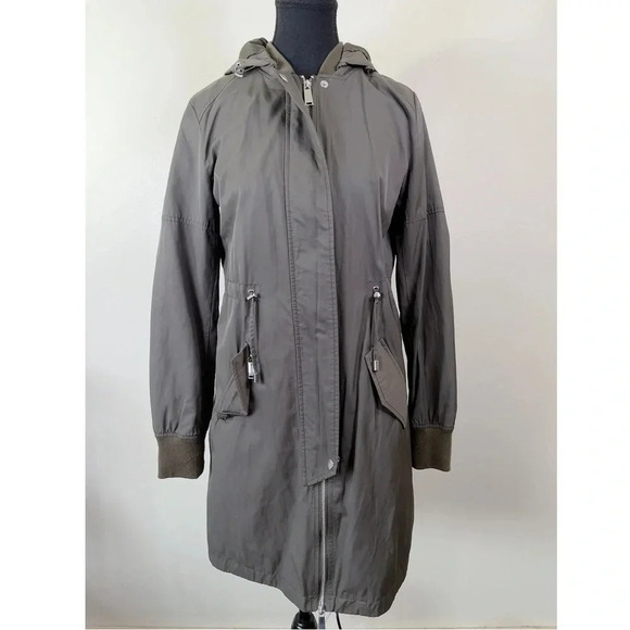 ELLABEE GREEN ARMY LONG JACKET - Picture 1 of 14